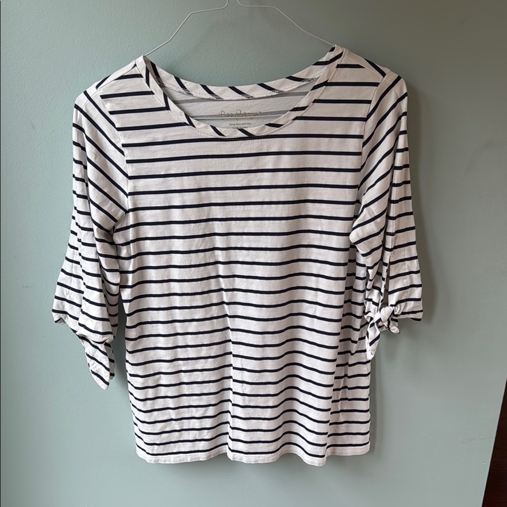 Lilly Pulitzer Navy and White Top